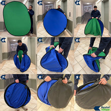 Load image into Gallery viewer, Portable Double Sided 2-in-1 Background (Chroma Green/Chroma Blue)